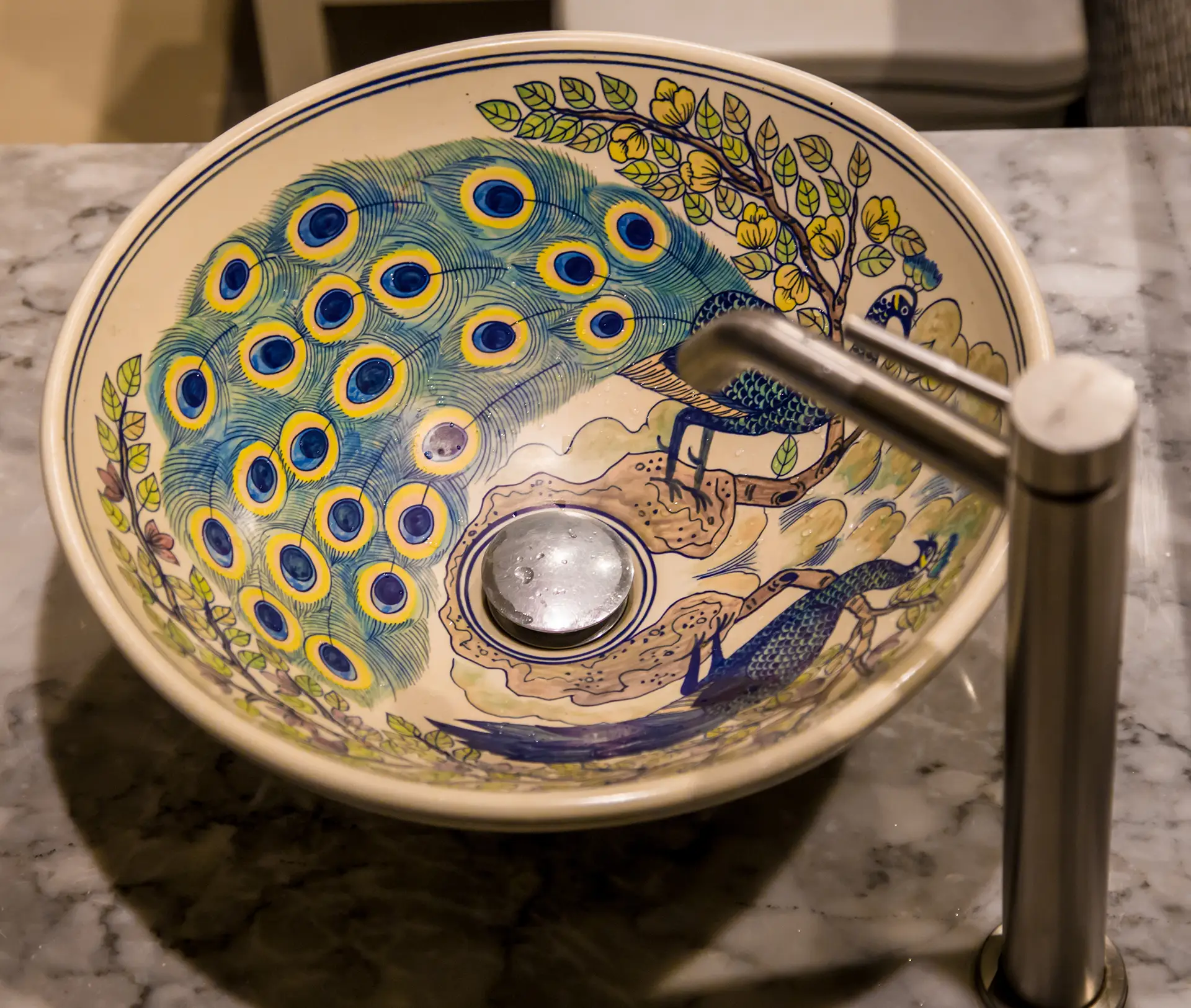 ornate sink in bathroom